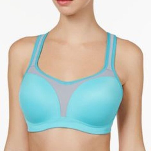 Wacoal CoolMax Contour High Impact Underwire Sports Bra Womens Blue Curacao 36G - Picture 14 of 16